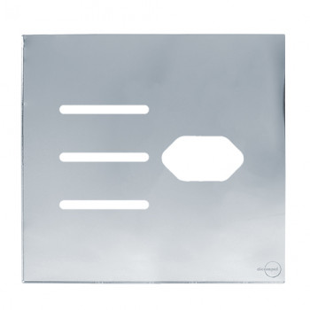 Placa p/ 3 Interruptores + Tomada 4x4 - Novara Glass Espelhada